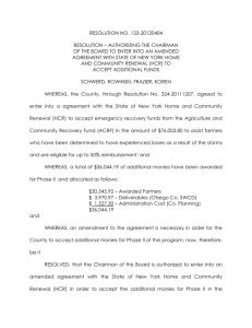 RES12133 - Auth amended agrmt w-NYS HCR