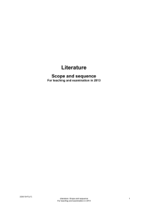 Literature Scope and Sequence Chart
