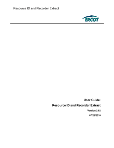 Resource ID (RID) and Recorder Extract User Guide