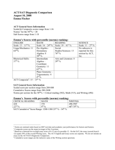 ACT/SAT Diagnostic Comparison