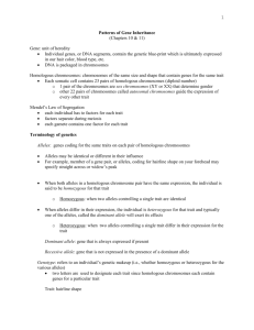 Patterns of Gene Inheritance
