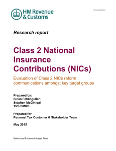 Evaluation of Class 2 National Insurance Contributions (NICs)