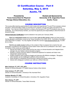 CI Certification Course - Texas Consortium for Physical Therapy