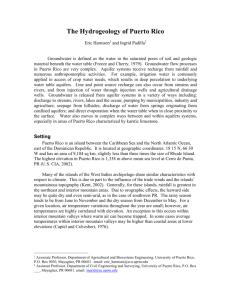 The Hydrogeology of Puerto Rico