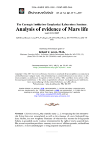 Analysis of evidence of Mars life