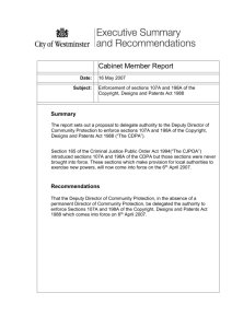 CDPA Cabinet Member Report