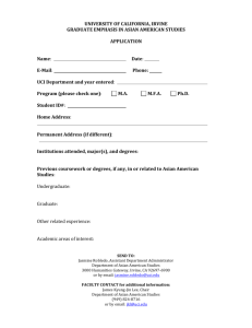 Graduate Emphasis Application and Checklist