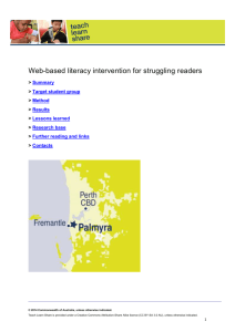 Web-based literacy intervention for struggling readers