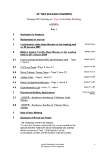 Historic Buildings Committee Agenda: 18 July 201249.5 KB