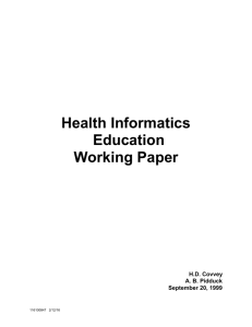 Healthcare Informatics Program Working Paper