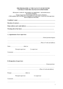 Contract for the change of supervisors