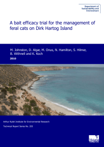 Bait efficacy trial for the management of feral cats on Dirk Hartog