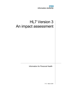 HL7 Version 3 Impact Assessmentt