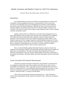 Quality Assurance and Quality Control in a Soil Test Laboratory