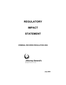 Regulatory Impact Statement [Word doc, 215kb]