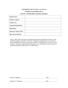 Internship Report Form - University of Nevada, Las Vegas