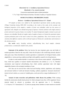 SOURCE MATERIAL FOR MAIZE BREEDING