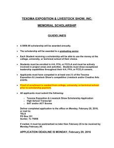 2016 TELS and Stanley Oakley Scholarship