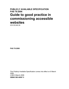 Website accessibility guidance PAS78