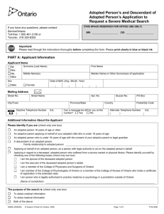 Adopted Person`s Application