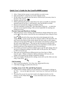 Quick User`s Guide for the GenePix4000B scanner