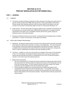 Precast Modular Block Retaining Wall Specification - Redi