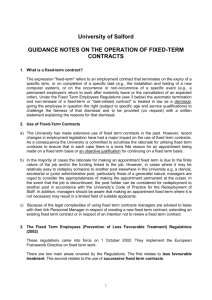 Fixed Term Contract - Guidance on Operation