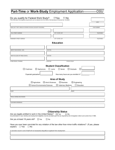 Part-Time or Work-Study Employment Application------------OSU