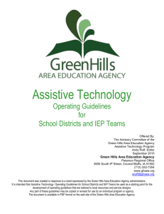 Assistive Technology Operating Guidelines for School Districts and