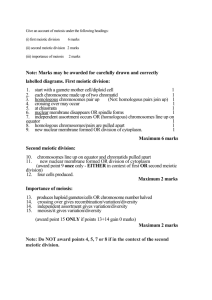 Give an account of meiosis under the following