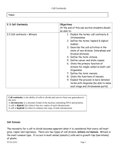 Cell Continuity - Physics Teacher