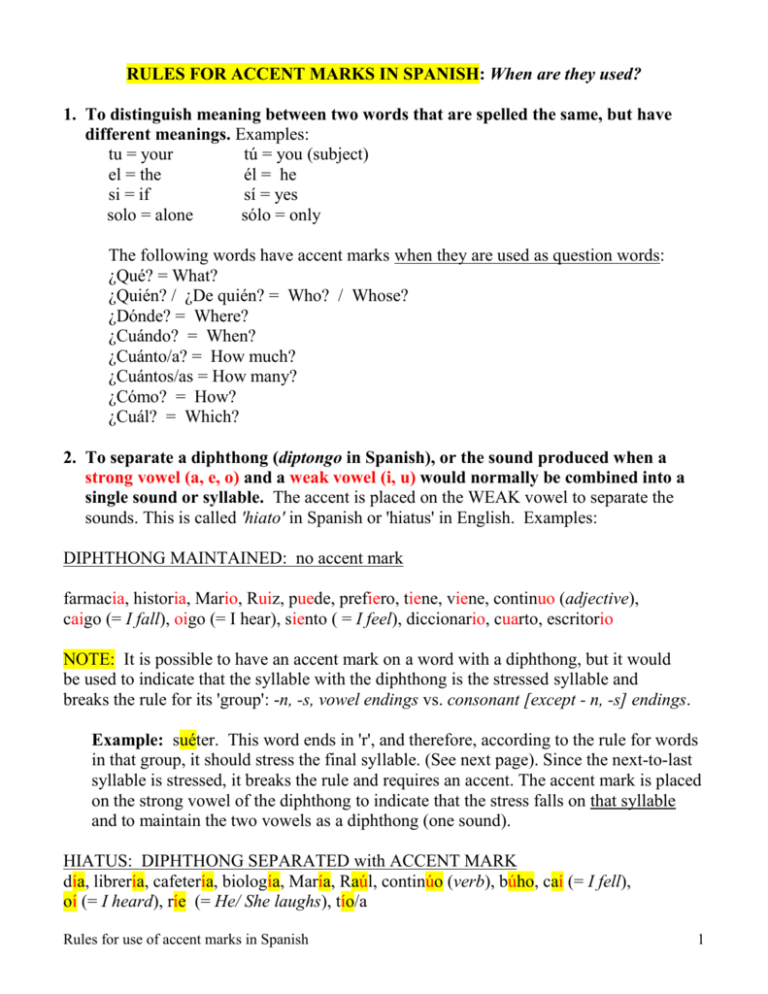 rules-for-accent-marks-in-spanish