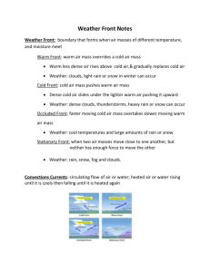 Weather Front Notes
