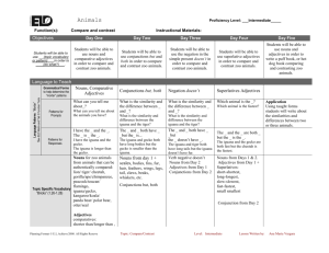 Compare Animals Int Lesson - SSD-ELD