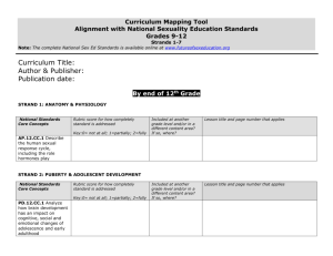 to NSES Curriculum Mapping Tool Grades 9-12