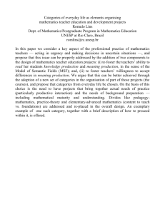 Categories of everyday life as elements organising mathematics