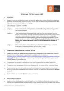 Academic Visitor Guidelines