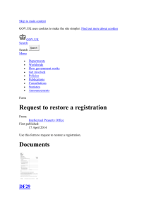Request to restore a registration - Publications