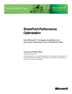 SharePoint Performance Optimization - Center