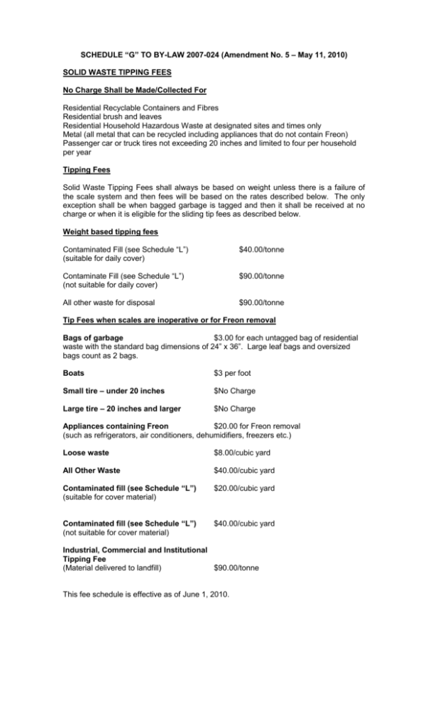 schedule-g-to-by-law-2007-024