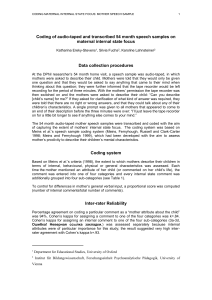 Coding the audio-taped and transcribed 54 month speech samples