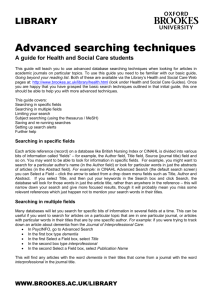 Advanced searching techniques