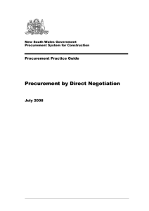 Procurement by direct negotiation - ProcurePoint