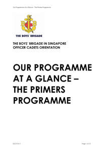 Handout - The Primers Programme - The Boys` Brigade in Singapore