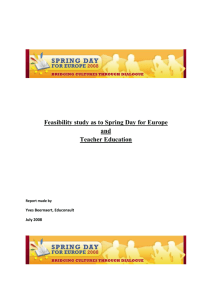 Results of the Feasibility study as to SD4E and Teacher Education