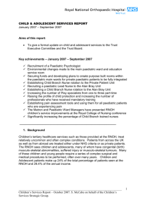 Children & Adolescent Report January 2007