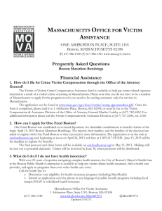 Marathon Bombings FAQ for Victims