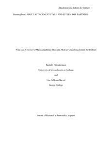 Running head: ADULT ATTACHMENT STYLE AND VALUING