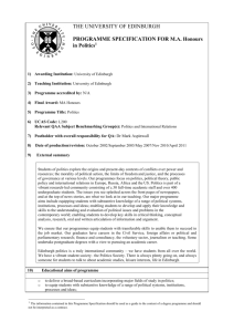 MA in Politics, single honours - School of Social and Political Science