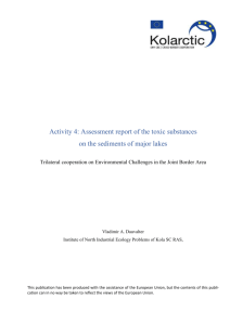Assessment report of the toxic substances on the sediments of major